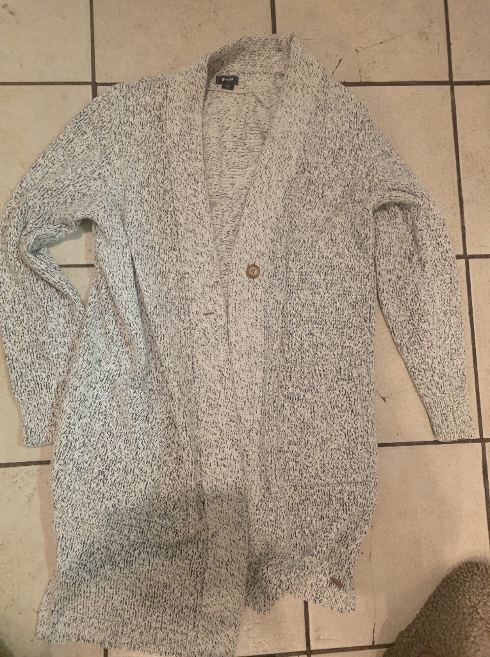 Long Cable Knit Button Down Roots Sweater Size Xl